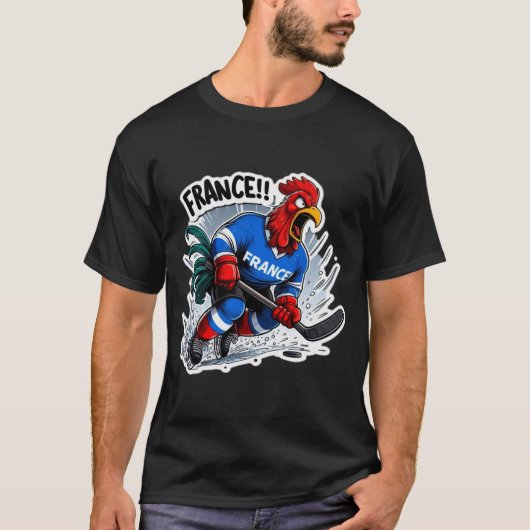FRANCE-HOCKEY GALLIC ROOSTER 2 T-SHIRT (Voorkant)