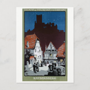 France Kaysersberg Restored Vintage Travel Poster Briefkaart