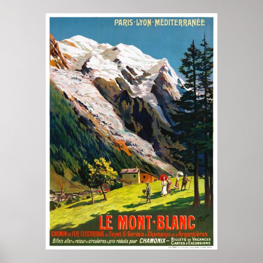 France Le Mont Blanc Travel Poster hersteld (Voorkant)