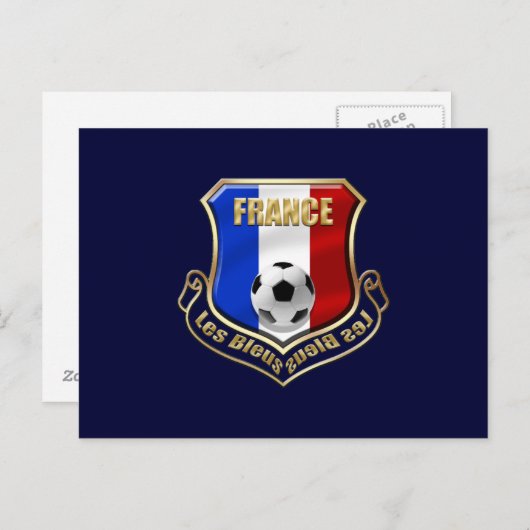 France les Bleus Logo Shield Emblem Briefkaart (Voorkant / Achterkant)