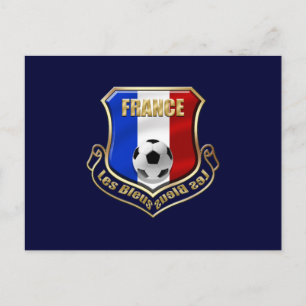 France les Bleus Logo Shield Emblem Briefkaart