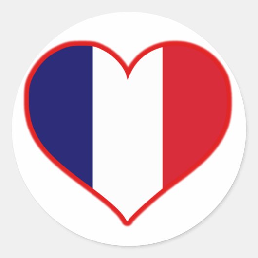 France Love Ronde Sticker (Voorkant)