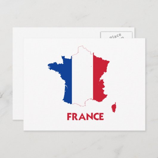 FRANCE MAP BRIEFKAART (Voorkant / Achterkant)