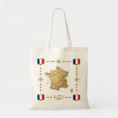 France Map + Flags Bag Tote Bag (Voorkant)