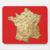 France Map Mousepad Muismat (Voorkant)