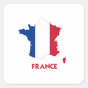 FRANCE MAP VIERKANTE STICKER