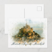 France Mont Saint Michel Island Travel Briefkaart (Voorkant / Achterkant)