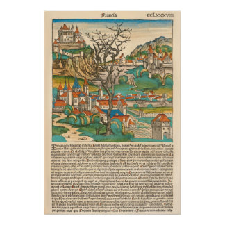France Neurenberg Chronicle 1493 Perfect Poster