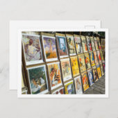 France Paris Cityscape Montmartre Area Art Briefkaart (Voorkant / Achterkant)