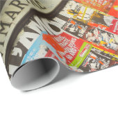 France Paris Cityscape Montmartre Fleurs Area Cadeaupapier (Rol Hoek)