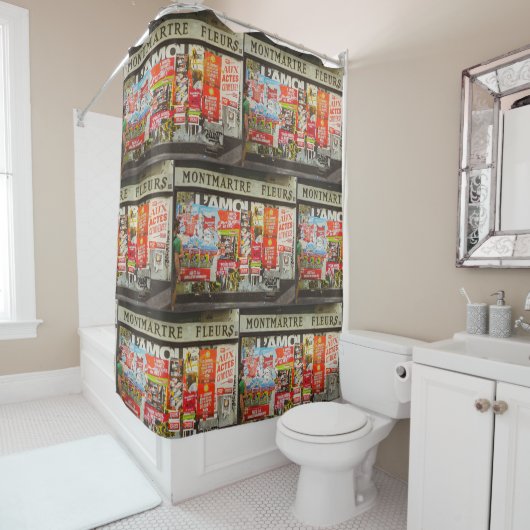 France Paris Cityscape Montmartre Fleurs Area Douchegordijn (In situ)