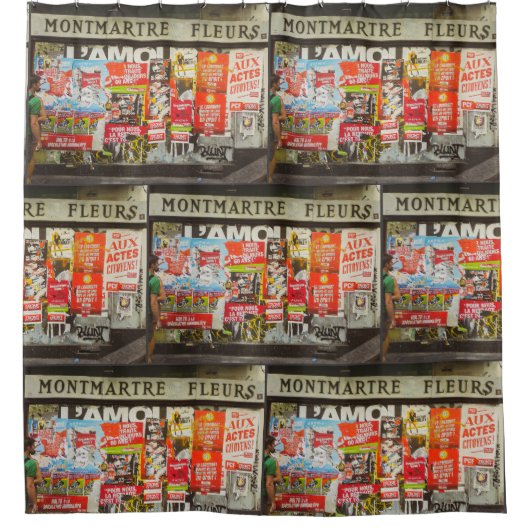 France Paris Cityscape Montmartre Fleurs Area Douchegordijn (Voorkant)