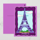 France Paris Eiffel Tower Briefkaart (Voorkant / Achterkant)