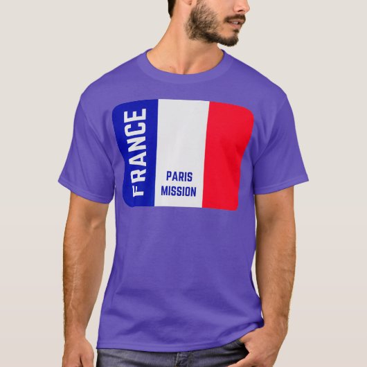 France Paris LDS Mormon Mission Missionary T-shirt (Voorkant)