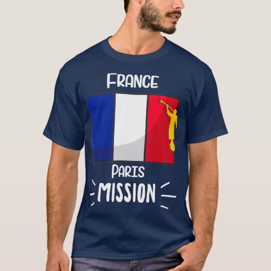 France Paris Mormon LDS Mission Missionary Gift T-shirt (Voorkant)
