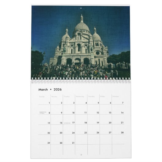 France Paris Towns Natuur Architecture Landscape Kalender (Mar 2026)