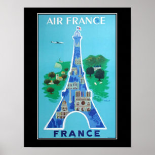 France Paris Travel Vintage poster Frankrijk