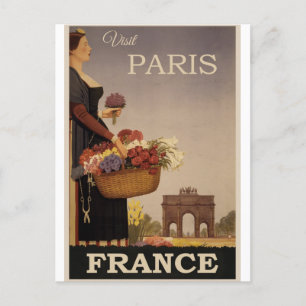 France Paris Vintage Travel Briefkaart