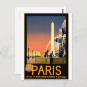 France Paris Vintage Travel Briefkaart (Voorkant / Achterkant)