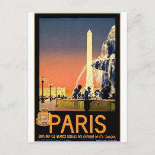 France Paris Vintage Travel Briefkaart