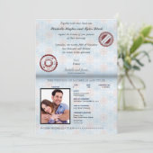 France Passport (no glare) Wedding Invitation II Kaart (Staand voorkant)