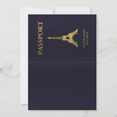 France Passport (no glare) Wedding Invitation II Kaart (Achterkant)
