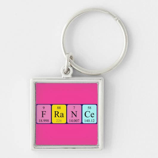 France Periodic table name keying Sleutelhanger (Voorkant)