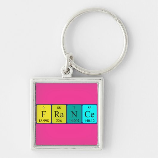 France Periodic table name keying Sleutelhanger (Voorkant)