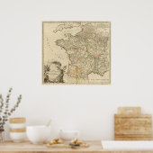 France Postal Roads Poster (Keuken)