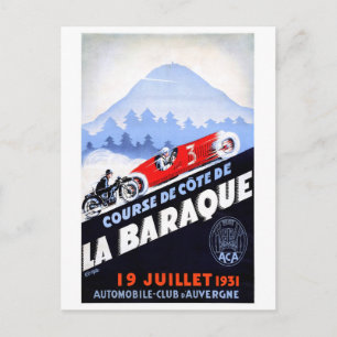 France Racing Vintage Travel Poster teruggezet Briefkaart