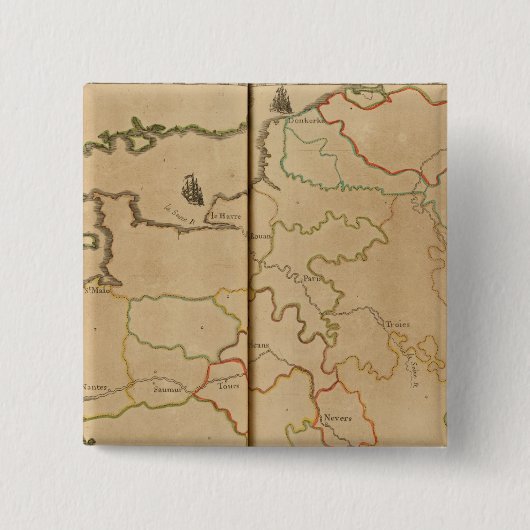 France Rivers Vierkante Button 5,1 Cm (Voorkant)