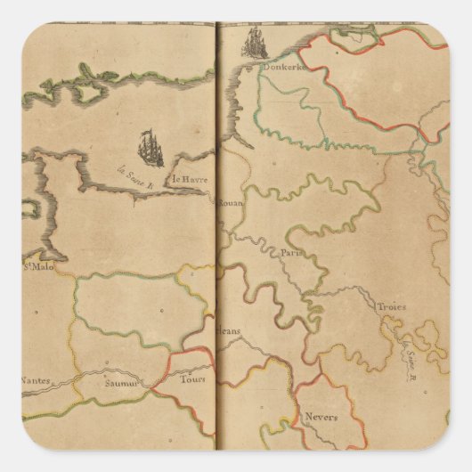 France Rivers Vierkante Sticker (Voorkant)