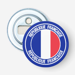 France Round Emblem Button Flesopener