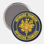France Round Emblem Magneet (Voorkant / Achterkant)