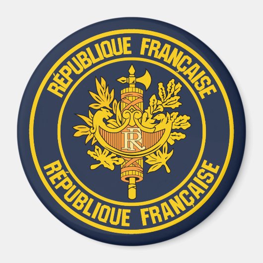 France Round Emblem Magneet (Voorkant)