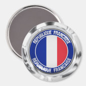 France Round Emblem Magneet (Voorkant / Achterkant)