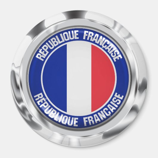 France Round Emblem Magneet (Voorkant)
