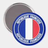 France Round Emblem Magneet (Voorkant / Achterkant)