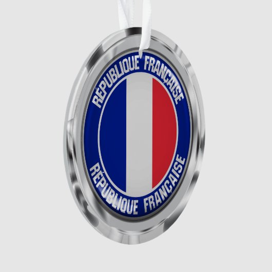 France Round Emblem Ornament (voorkant)