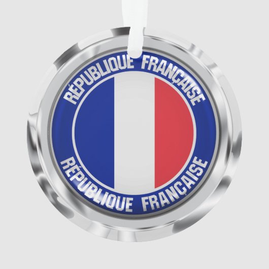 France Round Emblem Ornament (achterkant)
