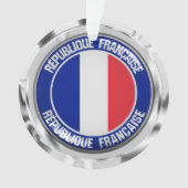 France Round Emblem Ornament (voorkant)