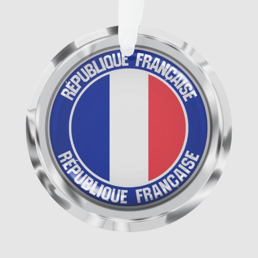 France Round Emblem Ornament (voorkant)