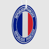 France Round Emblem Ornament (voorkant)