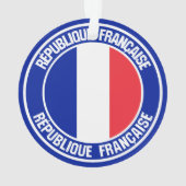 France Round Emblem Ornament (achterkant)