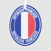 France Round Emblem Ornament (voorkant)