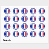France Round Emblem Ronde Sticker (Vel)