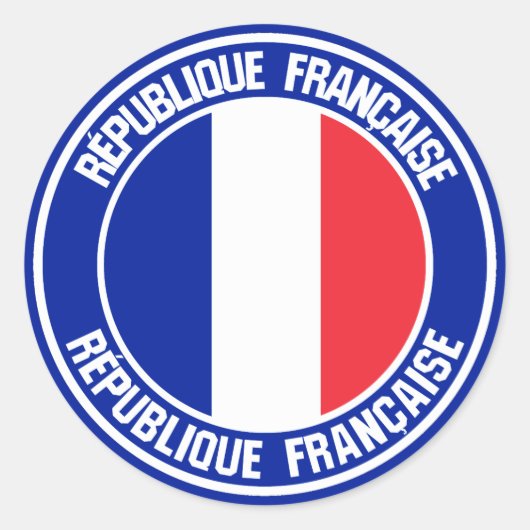 France Round Emblem Ronde Sticker (Voorkant)