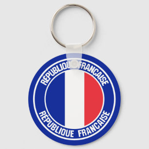 France Round Emblem Sleutelhanger