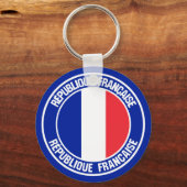 France Round Emblem Sleutelhanger (Voorkant)