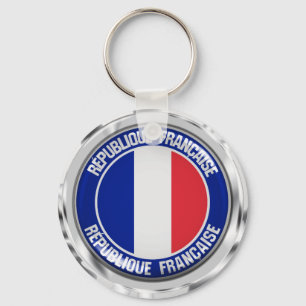 France Round Emblem Sleutelhanger